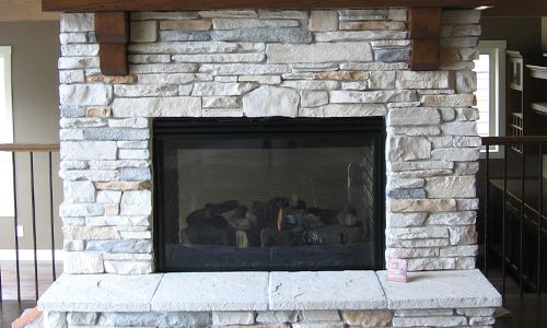 Heatilator See Through gas fireplace installed at Authentic Homes showhome.