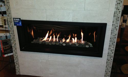 All new Marquis Linear gas fireplace installed into our showroom. This fireplace is designed to suite all interior finishes.